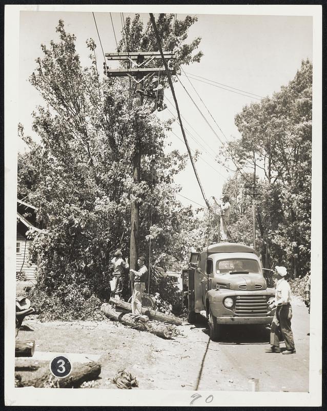 N.E. Tel. + Tel. work on lines on Holden St. - Worcester