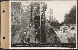 Contract No. 20, Coldbrook-Swift Tunnel, Barre, Hardwick, Greenwich, finished joint on 6 in. casing for vent hole between Shafts 11 and 12, Hardwick, Mass., Nov. 9, 1933