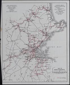 Map of street railways in eastern Massachusetts