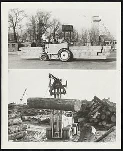 Elephant And Wolf Lend A Hand With Handling. These animal-named ways to get a lift will be seen at the Civil Engineering and Mechanical Handling Outdoor Section of the British Industries Fair, May 3-14 in London and Birmingham. Pictures show: TOP: The Timber Wolf, Britain's first straddle carrier manufactured by British Straddle Carrier Co. Ltd., Cambridge. A loader-cum-carrier, it picks up an average working load of 15,000 lbs. and transports it at up to 25 m.p.h. Proved under actually tropic and arctic working conditions, it does a variety of jobs and is diesel-powered. BOTTOM: The Freightlifter, nicknamed a mobile elephant, manufactured by Shelvoke and Drewry Ltd., Letchworth, Hertfordshire. It is pictured with a crane job attachment which is interchangeable with forks which operate up to 20 feet. Powered by either a gas or diesel engine, it has proved capable of handling loads between 15-18,000 lbs. on soft and uneven surfaces in many parts of the world.