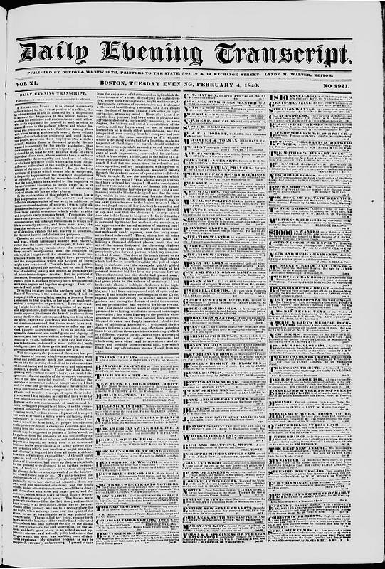Quebec Transcript Daily Evening Transcript. February 04, 1840 - Digital Commonwealth