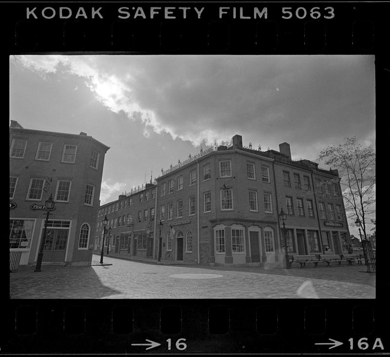 Music center bldg, Market Square 'after' pics, State St. and Market Square with red filter, Jack Bradshaw