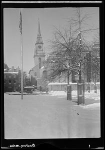 Old North Church in the snow, Boston