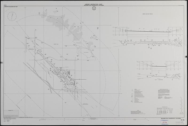 Airport obstruction chart OC 36, Meadows Field, Bakersfield, California