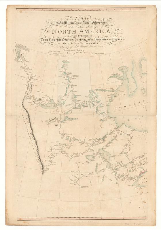 A map exhibiting all the new discoveries in the interior parts of North America inscribed by permission to the honorable governor and Company of Adventurers of England trading into Hudson Bay