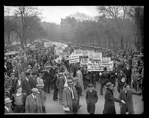 A crowd of people at a protest