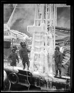 Ice covered boat