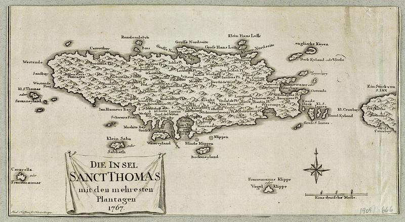 Die Insel Sanct Thomas mit den mehresten Plantagen