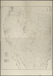 Cleartype county-town map of the United States with portions of southern Canada and northern Mexico, based on cities and towns having 500 to 1,000 population and over or its equivalent in trading area
