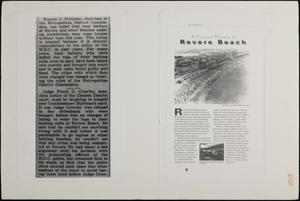 Article announcing ruling that men could wear trunks with no tops at Revere Beach and "Pictorial History of Revere Beach”