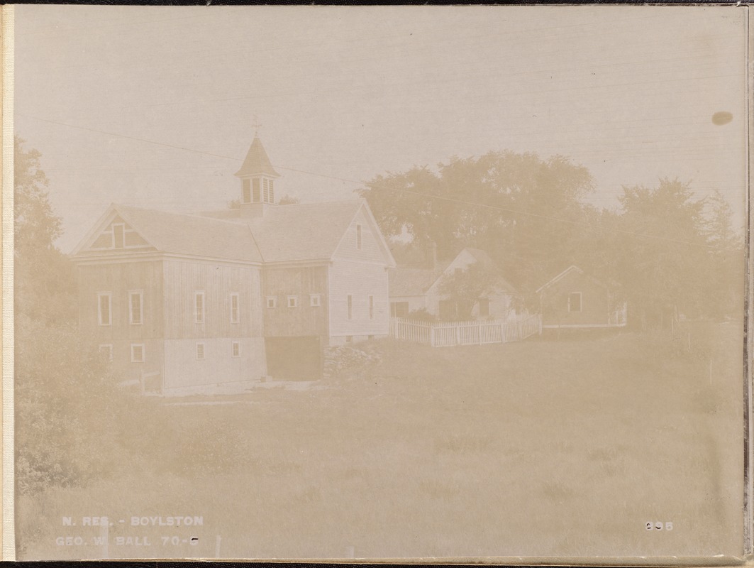 Wachusett Reservoir, George W. Ball's house and barn, from the northwest, Boylston, Mass., Jul. 28, 1896