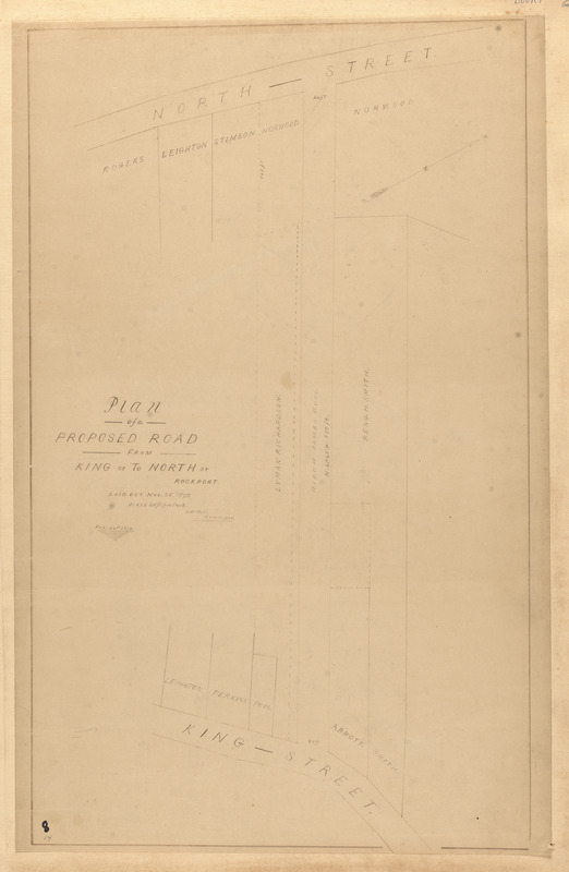 Plan of a proposed road from King to North St., Rockport