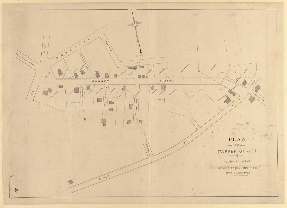 Plan of Parker Street in Rockport, Mass.