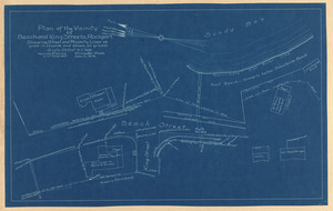 Plan of the vicinity of Beach and King Streets, Rockport, showing street and property lines as given in records and shown on ground
