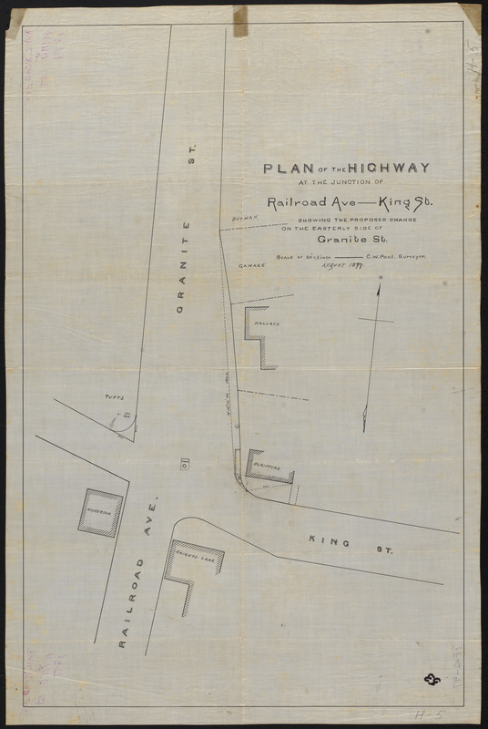 Plan of the highway at the junction of Railroad Ave—King St.