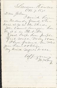 Letter from Zadoc Long to John D. Long, October 7, 1871