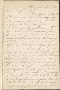 Letter from Thomas F. Cordis to John D. Long, April 12, 1872