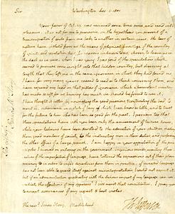 Handwritten letter from Thomas Jefferson, 1801 December 5