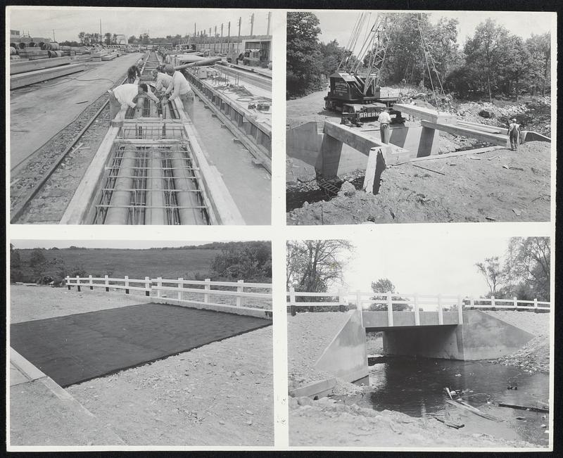 Bridge Repair Sequence Following 1955 Floods 1. (Upper left) Pouring