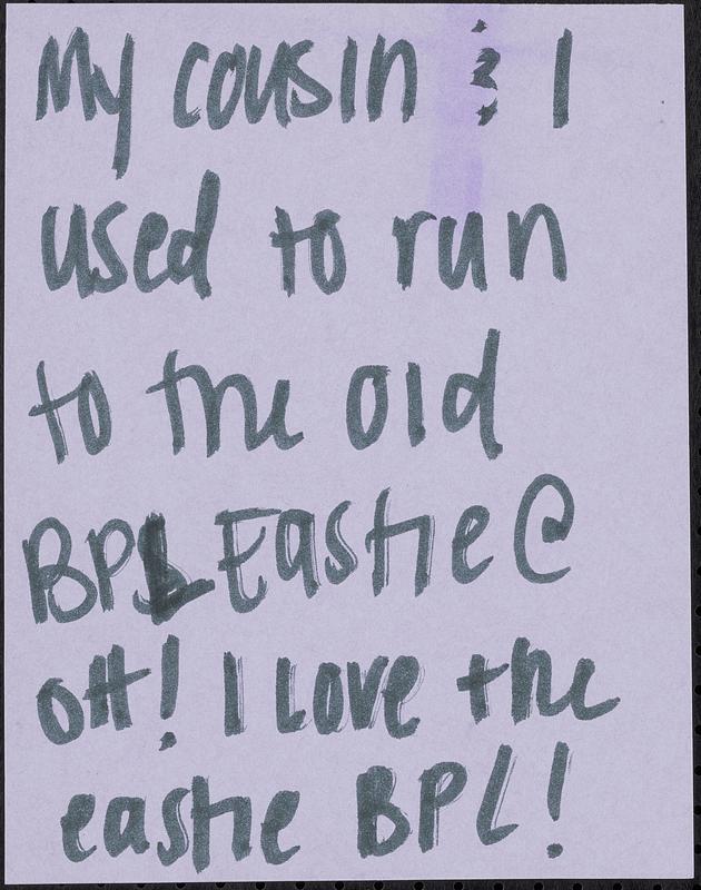 My cousin & I used to run to the old Boston Eastie @ OH! I love the eastie BPL!