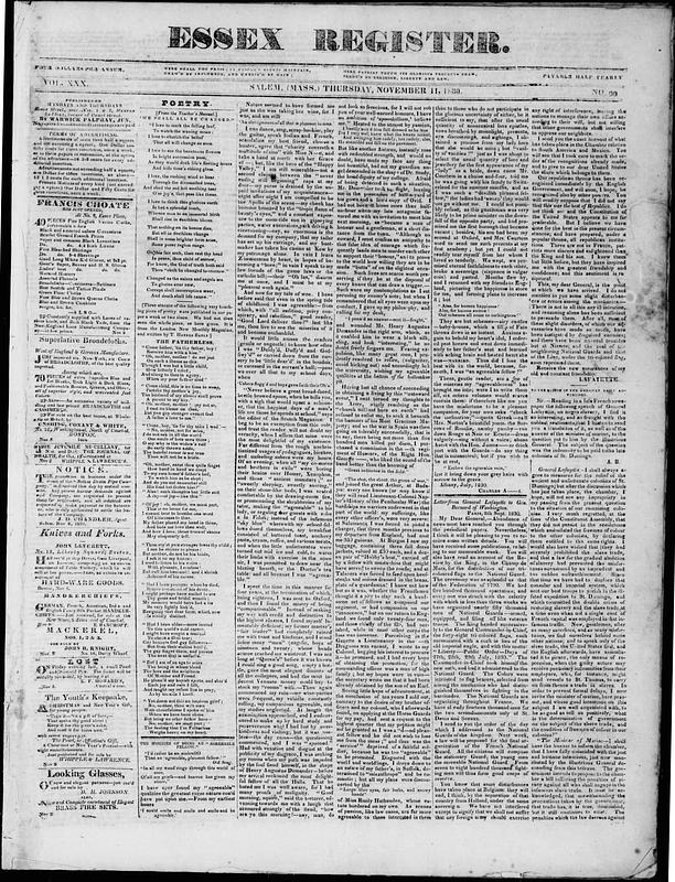 Essex Register. November 11, 1830 - Digital Commonwealth