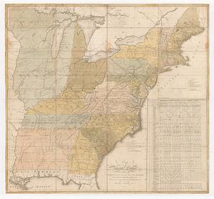 Map of the United States, exhibiting the post-roads, the situations, connections & distances of the post-offices stage roads, counties, ports of entry and delivery for foreign vessels, and the principal rivers