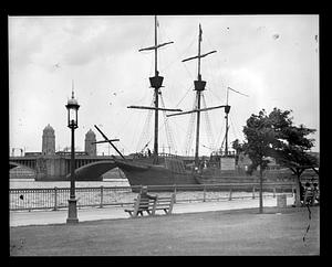 Arbella docked on Charles near Longfellow Bridge