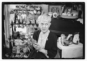 Mrs. Lue Stuart Wadsworth, collector of rare pitchers