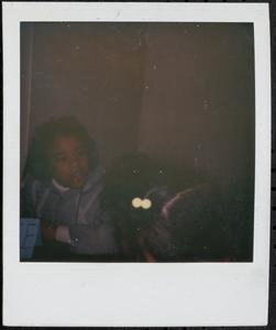 Boy wearing headphones
