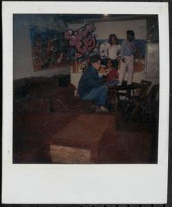 Group of children standing on a table