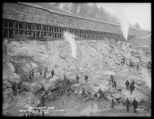 Wachusett Dam, boulders in the excavation, Clinton, Mass., Feb. 12, 1901