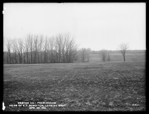 Weston Aqueduct, Heirs of E. F. Bowditch's Meadow, looking westerly, Framingham, Mass., Apr. 29, 1901