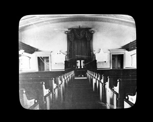 Interior view of the First Parish Church, Adams Temple
