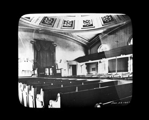 Interior view of the First Parish Church, Adams Temple