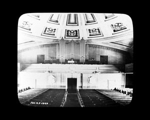 Interior view of the First Parish Church, Adams Temple