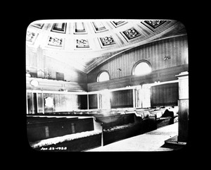 Interior view of the First Parish Church, Adams Temple