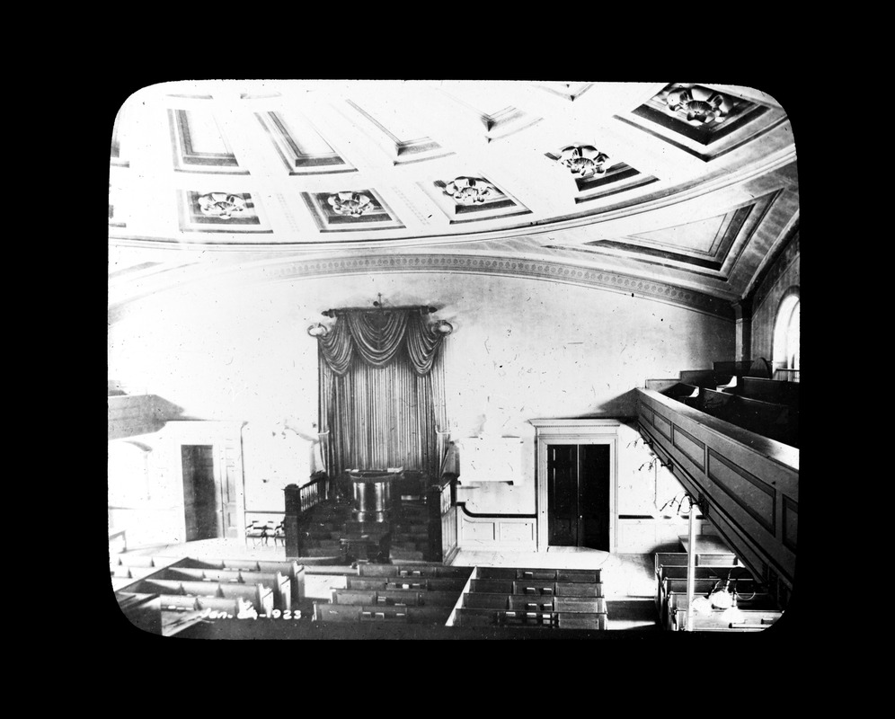 Interior view of the First Parish Church, Adams Temple