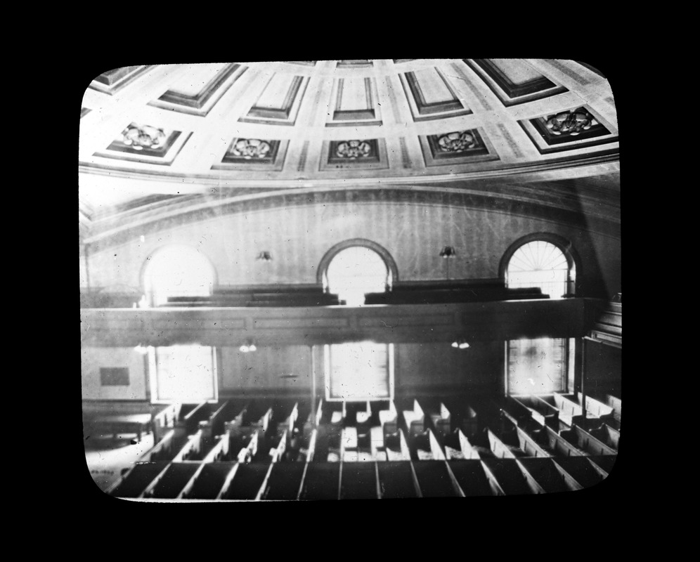 Interior view of the First Parish Church, Adams Temple