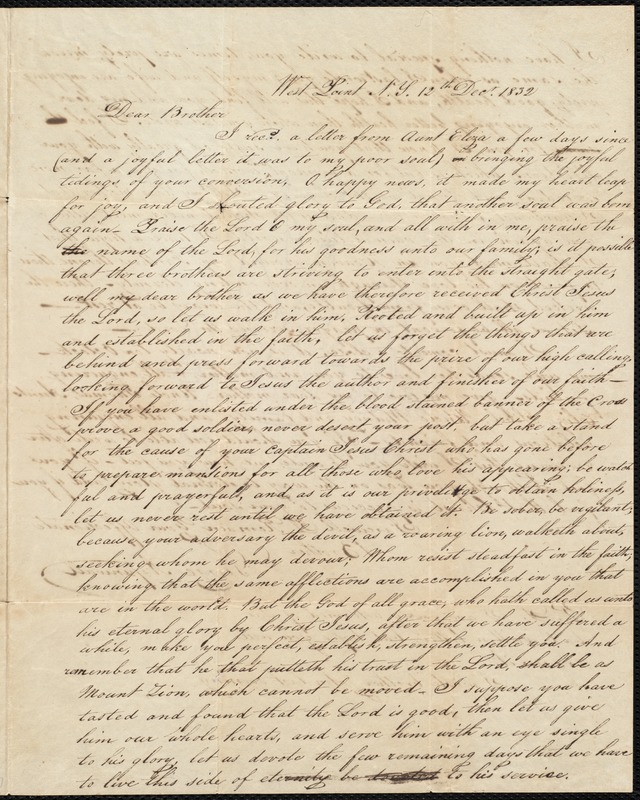 Letter to his brother William, 12/12/1832