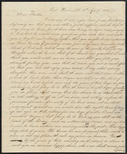 Letter to his brother William, 4/8/1833
