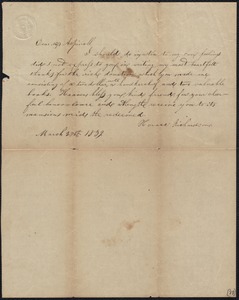 Letter to Elizabeth Aspinwall, 3/27/1889