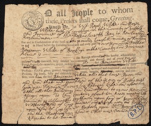 Deed from Joseph and Moses White to their father, Benjamin White