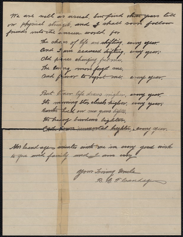 Letter to Charles Cor[e?]y from B. G. F. Candage, 12/22/1911