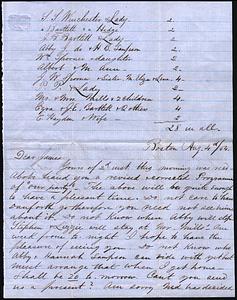 Amasa Bartlett to James Walter Spooner Aug. 4 1854