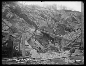 Wachusett Dam, the lower quarry, looking southerly, Boylston, Mass., Nov. 2, 1901