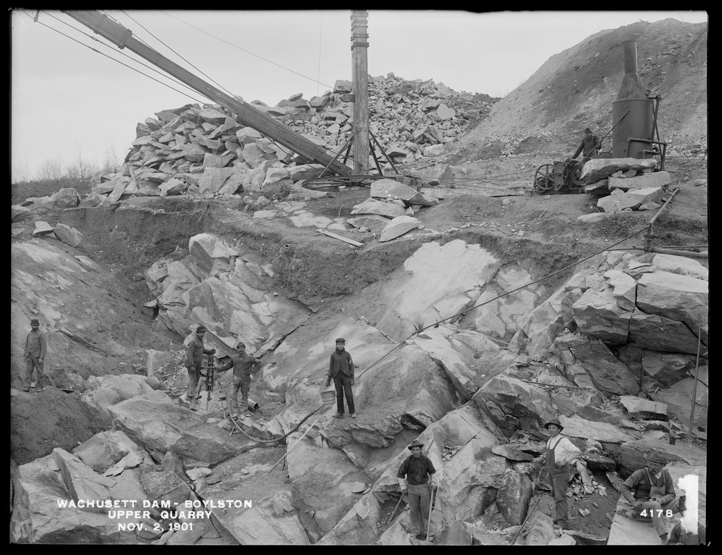 Wachusett Dam, the upper quarry, Boylston, Mass., Nov. 2, 1901