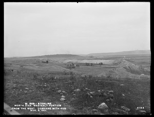 Wachusett Reservoir, North Dike, westerly portion, from the west (compare with No. 4135), Sterling, Mass., Nov. 9, 1901
