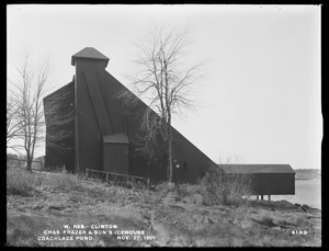 Wachusett Reservoir, Charles Frazer & Son's icehouse, Coachlace Pond, Clinton, Mass., Nov. 27, 1901