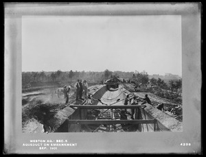 Weston Aqueduct, Section 5, aqueduct on embankment, Framingham, Mass., Sep. 1901