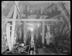 Weston Aqueduct, Section 13, interior of Tunnel No. 4, at station 530+50, Weston, Mass., Jan. 13, 1902